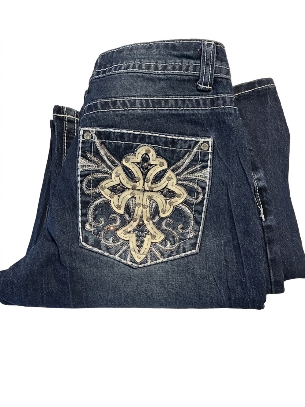 Disclosure Jeans Wide Leg Embellished back pockets Size 28/7